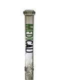 Medicali 18" Straight Tube Glass Water Pipe Bong - Green