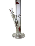 Medicali 18" Straight Tube Glass Water Pipe Bong - Red