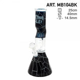 Thug Life | 10" Cracked Stone Glass Water Pipe Thug Life