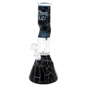 Thug Life | 10" Cracked Stone Glass Water Pipe Thug Life