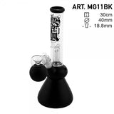 Amsterdam | 12" Black Glass Water Pipe w/ Dome Perc Amsterdam