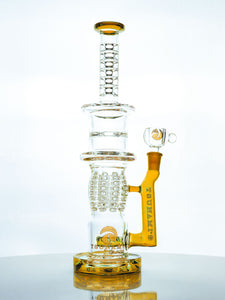 Tsunami 12″ Showerhead Turbine Water Pipe Bong - Amber