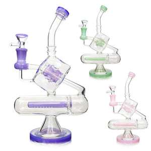 Glass City | 10″ Rubik's Cube Glass Recycler Water Pipe