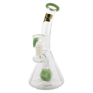 Thug Life | 7" Cube Perc Green Glass Water Pipe Thug Life