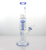 Diamond Glass - 11" Straight Tree Arm Water Pipe - Assorted Colors