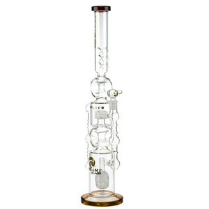 Tsunami 26″ Apple Double Donut Showerhead Perc Water Pipe Bong - Amber