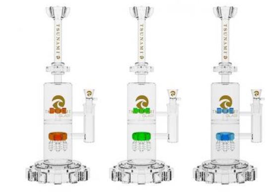 gear bongs Tsunami 14″ Gear Base Electric Showerhead Glass Water Pipe Bong – Glass City Pipes