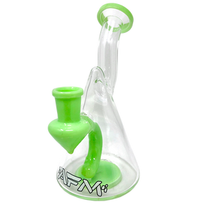 AFM Glass 6" Glass Dab Rig w/ Fixed Diffused Downstem - Green