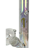 12 Inch Iridescent Rainbow Straight Tube Glass Bong w/ Circ Perc
