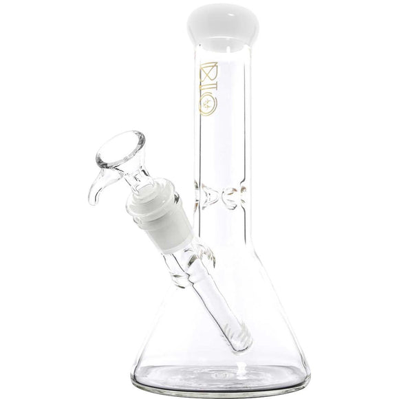 BIO Hazard Glass Beaker Water Pipe Bong - White