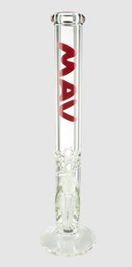 MAV Glass 18" 9mm Super THICK Straight Tube Bong - Red
