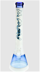 MAV Glass - 18" Waves White & Blue Beaker Bong