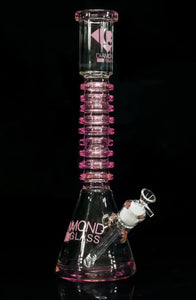 Diamond Glass - 16" Gum Gum Glass Water Pipe - Pink