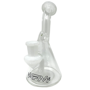 AFM Glass 6" Glass Dab Rig w/ Fixed Diffused Downstem - White